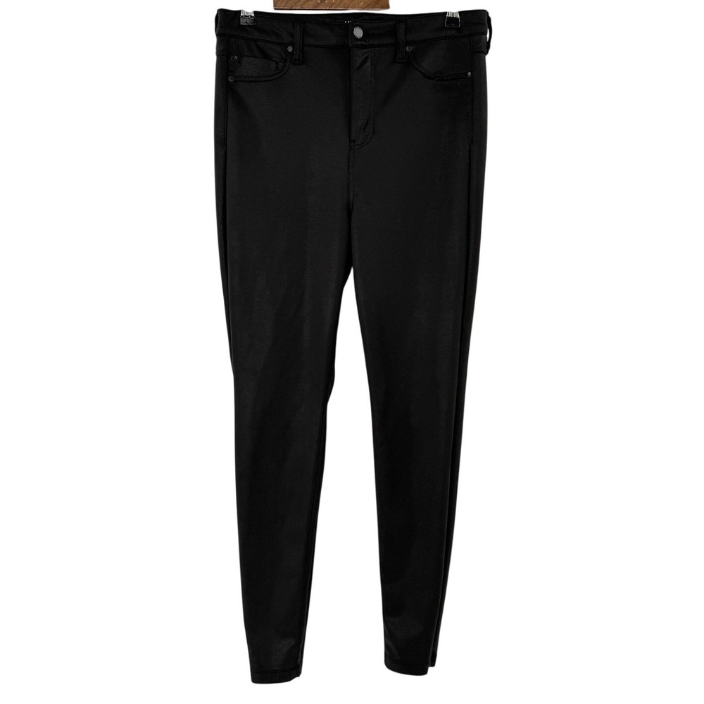 Liverpool Los‎ Angeles Black Coated Knit Skinny Pants Womens 10